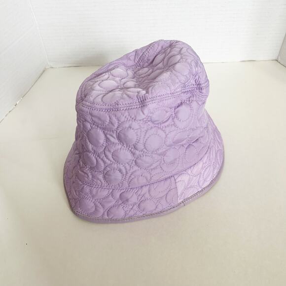 Vintage Y2K Coach Bucket Hat NWT Lilac Purple Pastel Quilted Size S Nylon $98 main image 4